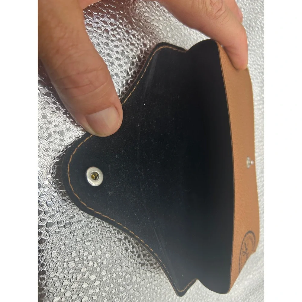 Ray-Ban Sunglasses‎ Case Tan Brown Faux Leather Snap Closure Luxottica Accessory
